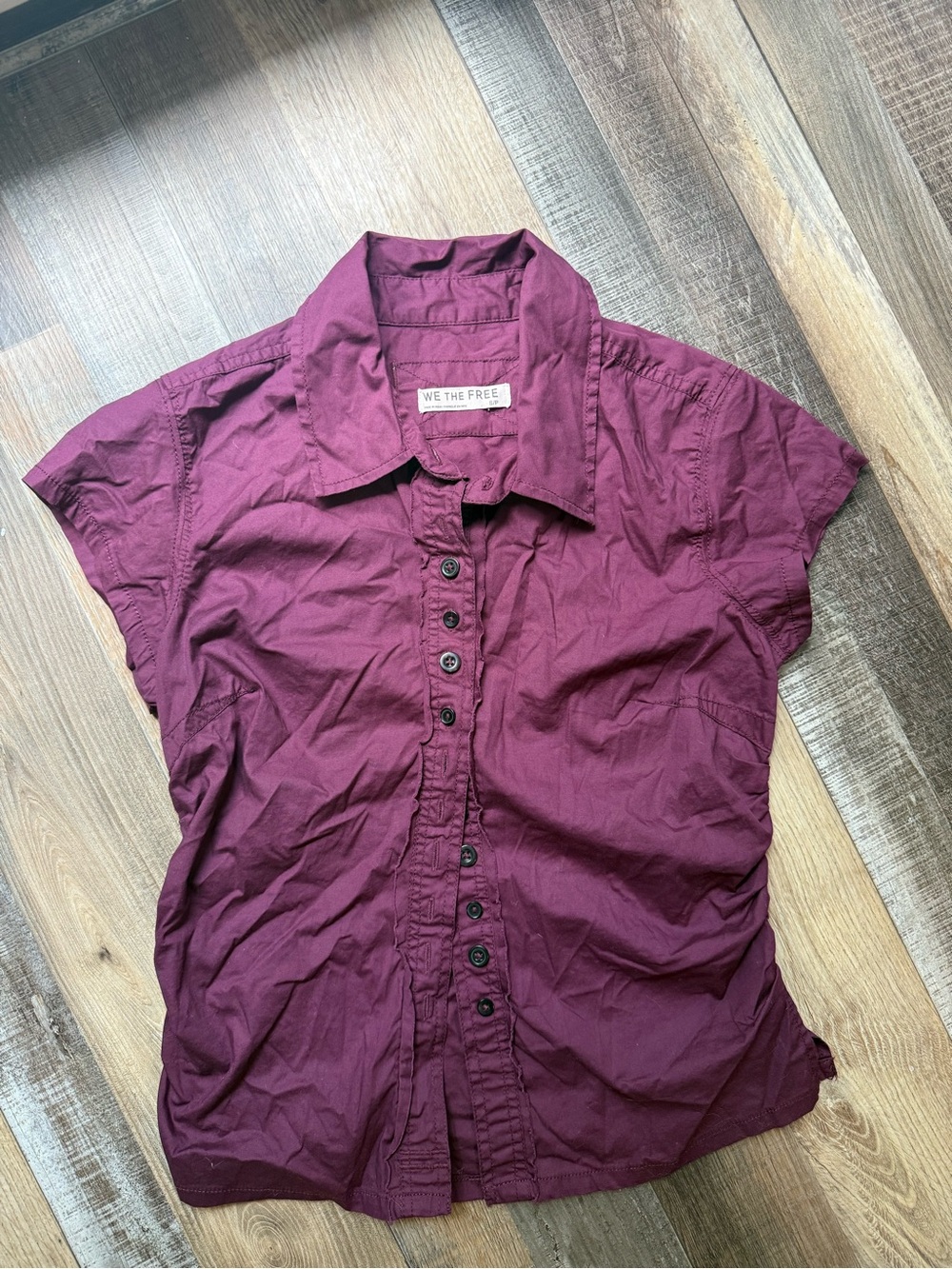We The Free Women's Short-Sleeve Button-Down Shirt - Plum